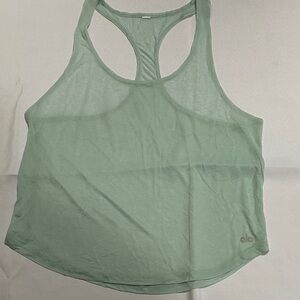 ALO Yoga Sheer Seafoam Racerback Tank Top XS